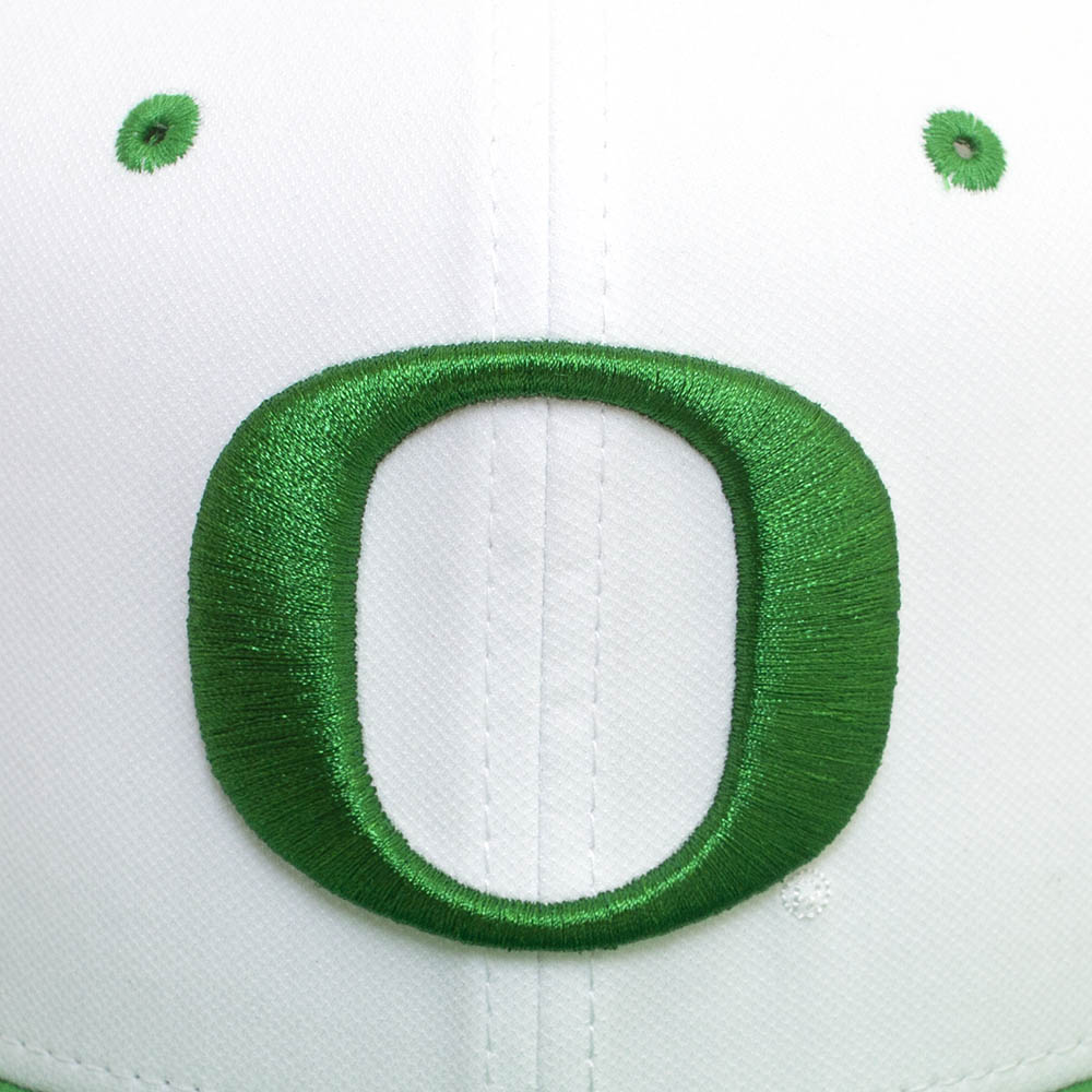 Classic Oregon O, Nike, White, Flatbill, Performance/Dri-FIT, Accessories, Men, Baseball, Sized, Hat, 379673